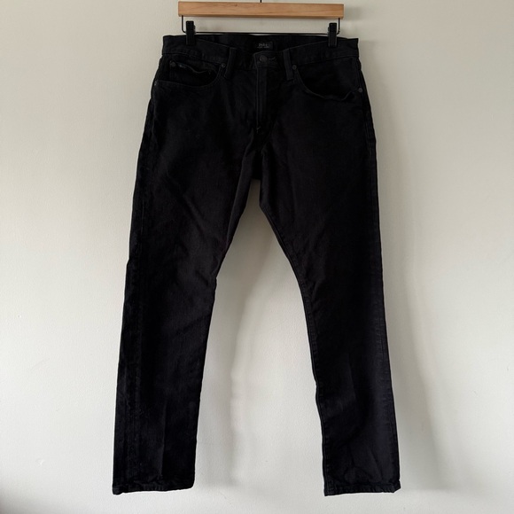 Polo Ralph Lauren The Sullivan Slim Straight Fit Jeans Mens 33x30 Black - Picture 1 of 16
